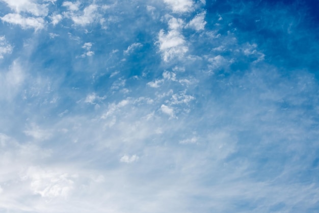 Blauer Himmel mit flauschigen Wolken Hintergrundbild