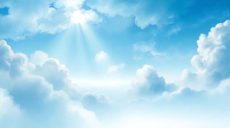 Foto blauer himmel mit sonnenlicht