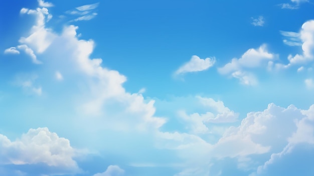 Blauer Himmel mit spärlichen Wolken im Disney-Stil, HD-Hintergrundbild