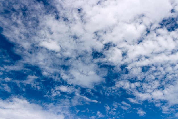 Blauer Himmel mit starker Bewölkung