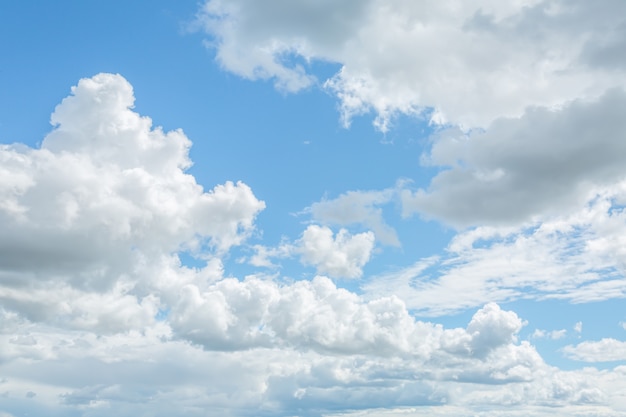 Blauer Himmel mit vielen schönen Altostratus- und Cumuluswolken.