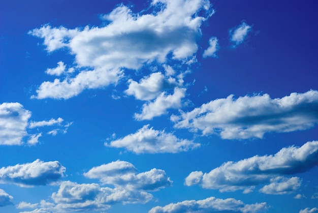 Blauer Himmel mit vielen Wolken