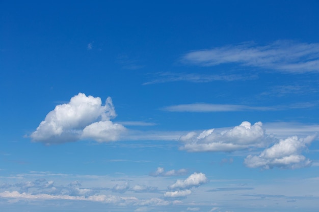 blauer Himmel mit weißen Wolken an einem sonnigen Sommertag