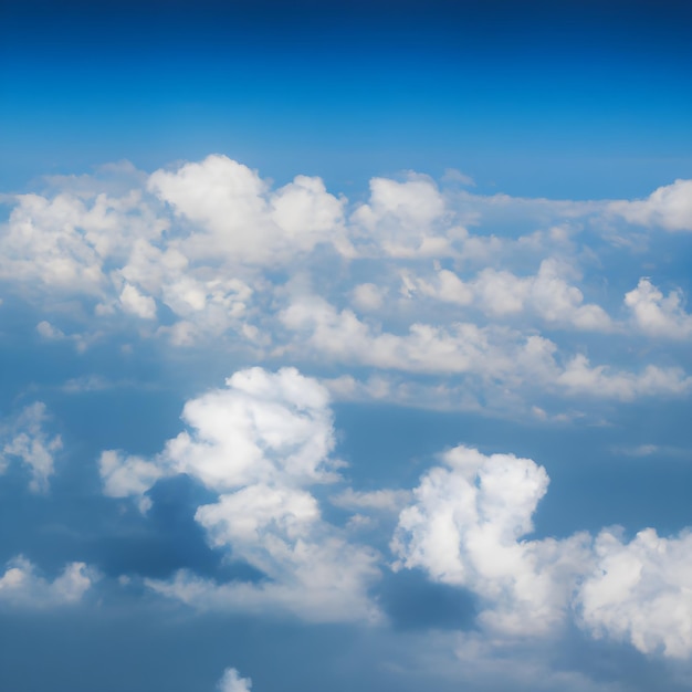 Blauer Himmel mit Wolken im Flugzeug view_ai_generated