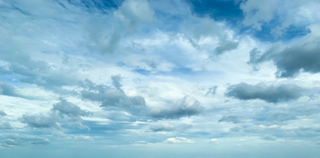 Blauer Himmel mit Wolken, schöner Tag.