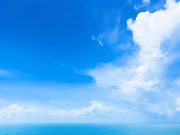 Blauer Himmel mit Wolken über dem Meer