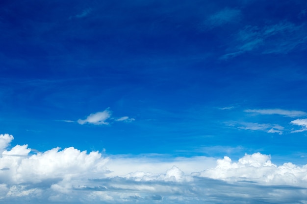 Blauer Himmel mit Wolkennahaufnahme