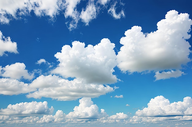 Blauer Himmel und bauschige Wolken