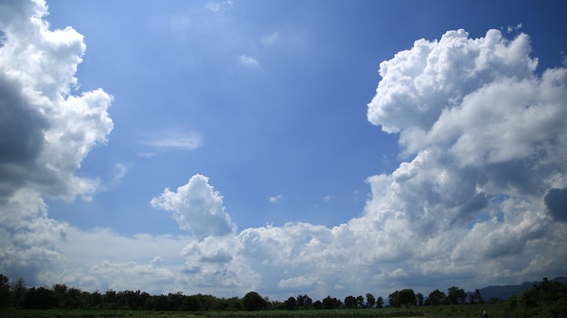 blauer Himmel und weiße Wolken, die vorübergehen Blauer Himmel mit bewegtem Weiß