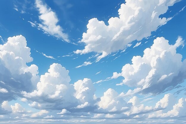 Blauer Himmel, weiße Wolken, Splashes des Hintergrunds