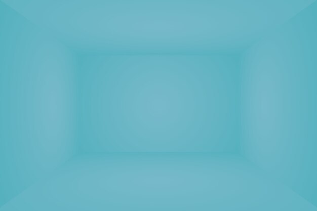 Blauer Hintergrund der abstrakten Luxussteigung. Glattes Dunkelblau mit schwarzer Vignette Studio Banner. 3D-Studiozimmer.