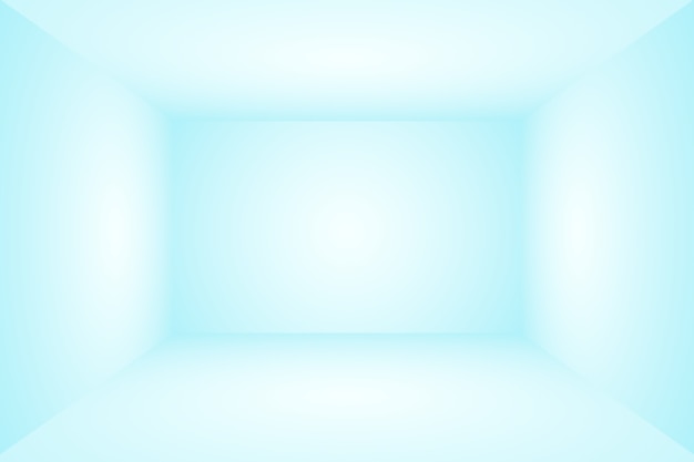 Blauer Hintergrund der abstrakten Luxussteigung. Glattes Dunkelblau mit schwarzer Vignette Studio Banner. 3D-Studiozimmer.