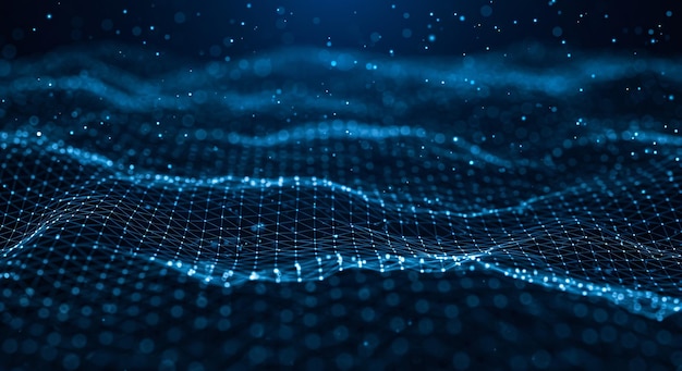 Blauer Hintergrund des digitalen Netzwerks