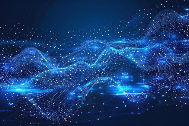 Blauer Hintergrund mit einem dunkelblauen Gradienten und kleinen Punkten im Vordergrund eine Illustration von ai tec