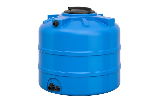 Blauer Kunststoff-Wassertank 3D-Rendering