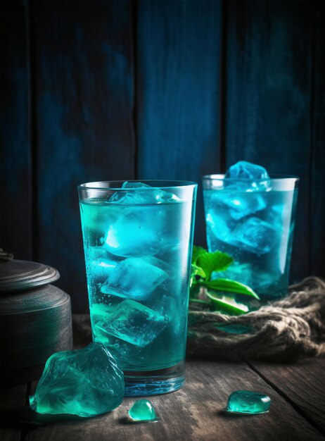 Blauer Lagunencocktail, erfrischender Sommercocktail