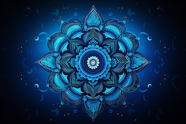 Blauer Mandala-Hintergrund