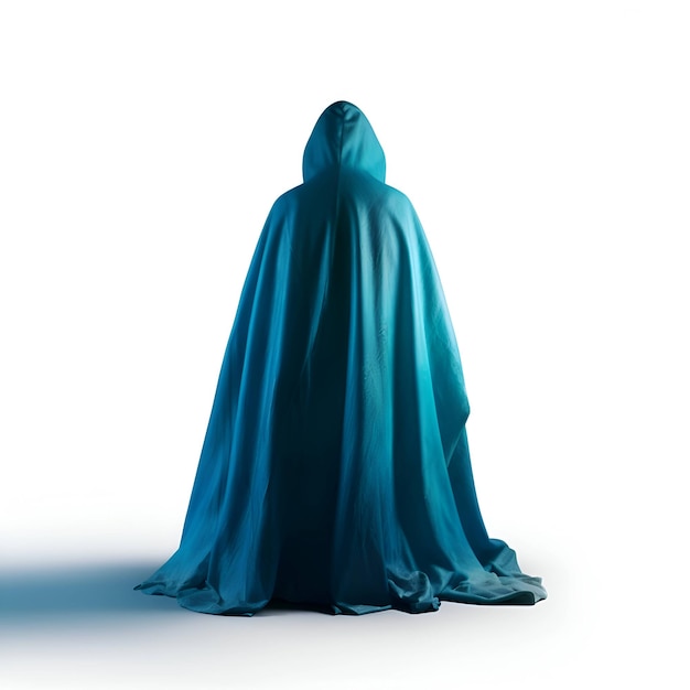 Blauer Mantel isoliert auf weißem Hintergrund Abschnittspfad enthalten 3D-Illustration