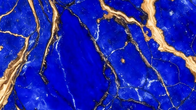 Blauer Marmorstein mit Goldader. Lebendiger Geode-Tapetenhintergrund mit Graphitstruktur