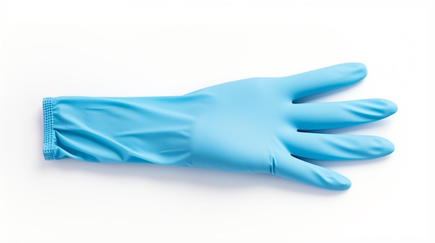 Foto blauer op-handschuh isoliert auf weißem hintergrund