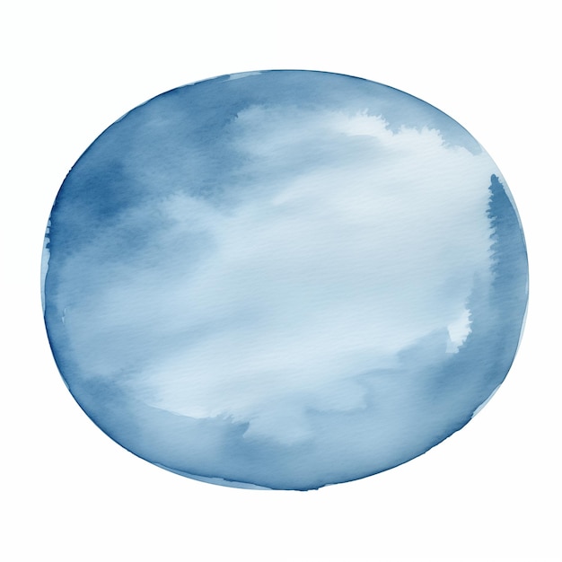 Blauer ovaler Aquarellfarben mit Pinselstriche