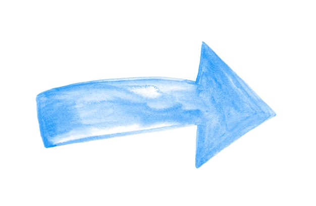 Blauer Pfeil auf weißem Hintergrund