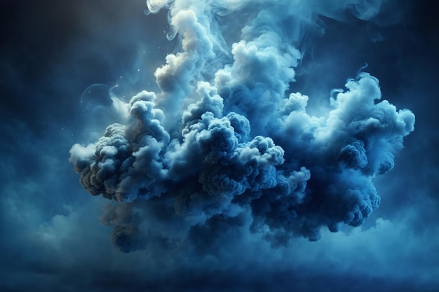 Blauer Rauch-Hintergrund, Rauch-Hintergrund, Raucheffekte, Hintergrund, Rauch-Hintergrundbilder, bunter Rauch-Hintergrund, abstrakte Rauch-Hintergrundbilder, AI Generativ