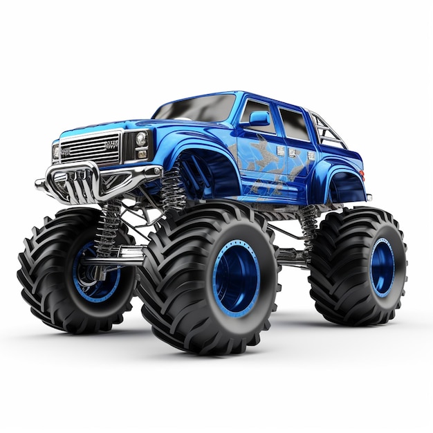 blauer riesiger Monstertruck