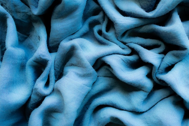 Blauer Satin Textilhintergrund Seide Moderne Tapete Stoff Textur Stoff Muster Abstract