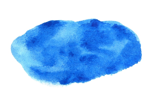 Blauer Spritzer Aquarell Wolkenhintergrund isoliert auf weiß