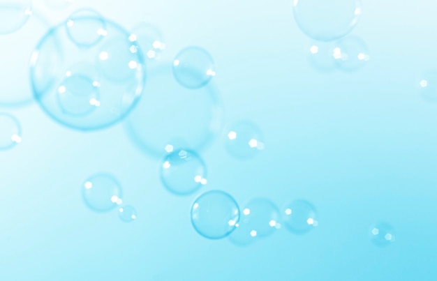 Blauer transparenter Seifenblasen-Hintergrund