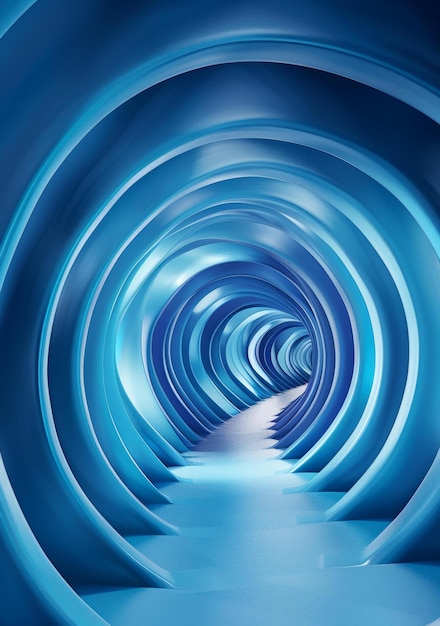Blauer Tunnel mit einem leuchtend weißen Licht am Ende