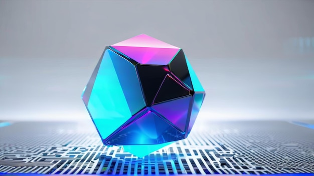 Blauer und lila Diamant auf der Computer-Tastatur