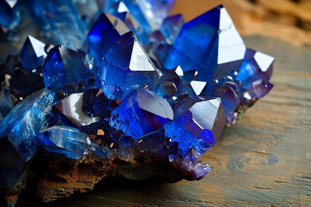 Blauer und lila Hintergrund mit Kristallen