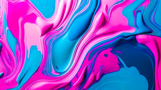 Blauer und rosa abstrakter Hintergrund mit flüssiger generativer KI