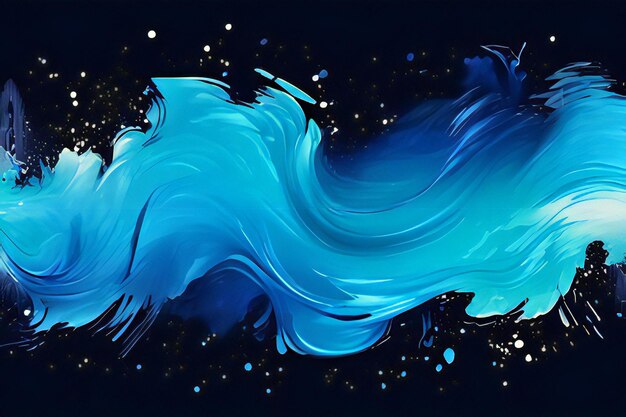 blauer und schwarzer flüssiger Hintergrund flüssige Kunst Hintergrund blaue Wasser-Splash-Illustration