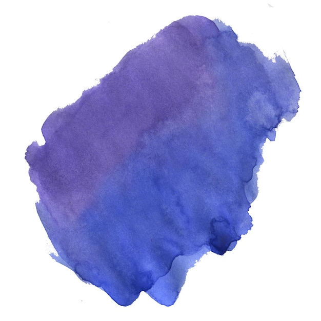 Blauer und violetter Aquarellfleck isoliertes Element