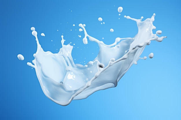 Blauer und weißer Milch-Splash im Glas