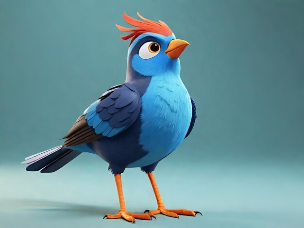 blauer Vogel Tier Vogel Zeichentrickfilm Vogel Liebes-Ikonen Bild niedlicher Comic-Stil Wildvogel