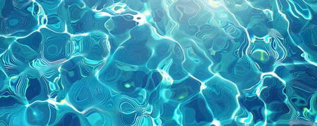 blauer Wasserhintergrund Top-Ansicht Sonnenlicht Reflexionen Schwimmbad Wasser Textur nahtloses Muster