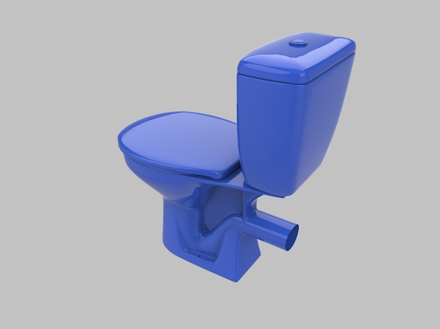 Blauer WC-Sitz 3D-Darstellung