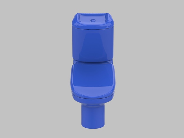 Blauer WC-Sitz 3D-Darstellung