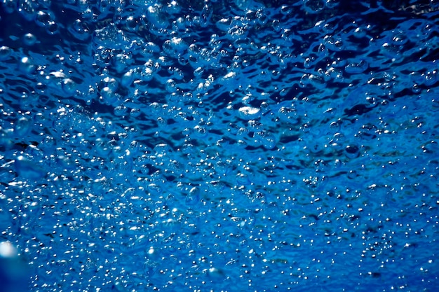 Blauer Wellen-Wasser-Hintergrund, Wasseroberfläche Blauer Swimmingpool