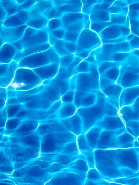 Blauer Wellen-Wasser-Hintergrund, Wasseroberfläche Blauer Swimmingpool