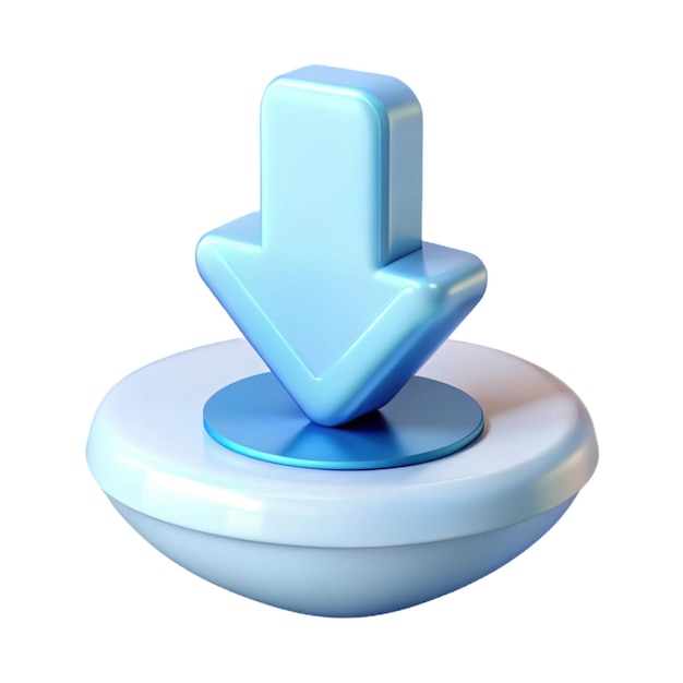 Blaues 3D-Downloadpfeil-Symbol