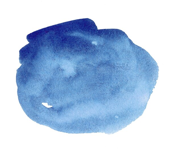 Blaues Aquarell isolierte abstrakte Stelle mit Scheidungen und Grenzen Aquarellrahmen mit Kopienraum für Text