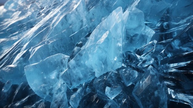 Blaues Eis Die Textur des gebrochenen Eises gefrorenes Eismuster im Winter kaltes Gefrieren