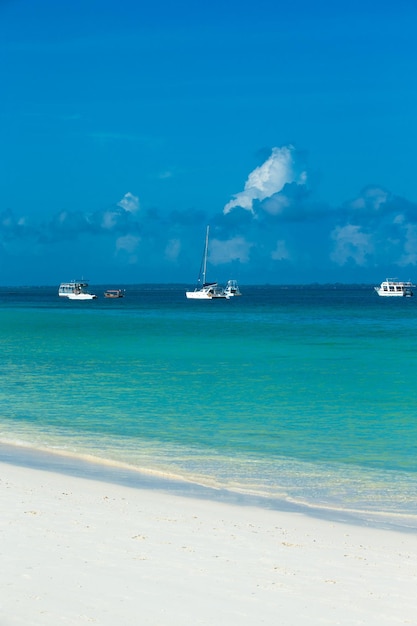 Blaues Meer und schöner Himmelseestrand