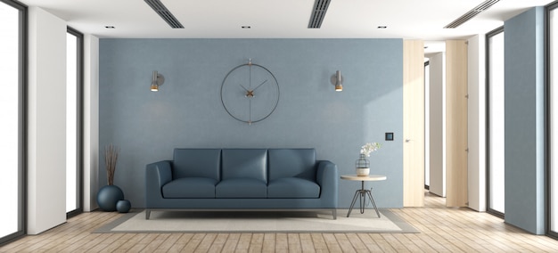 Blaues modernes Wohnzimmer