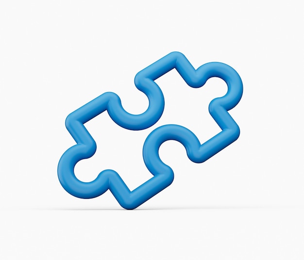 Foto blaues puzzle-business-teamwork-konzept auf blauem hintergrund 3d-darstellung